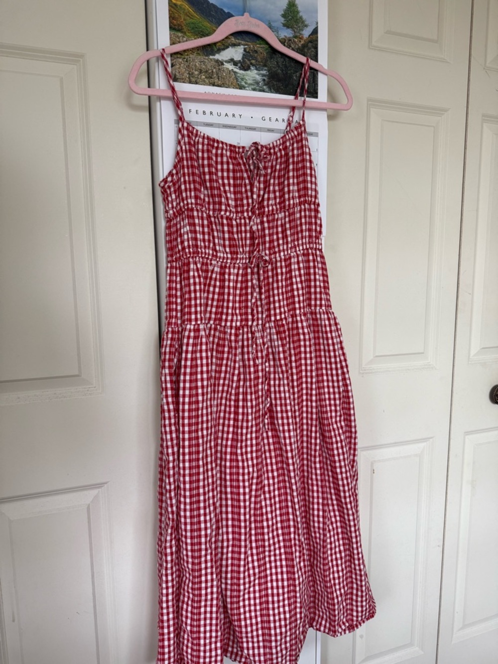 Sim & Sam Red Gingham Spaghetti Strap Dress